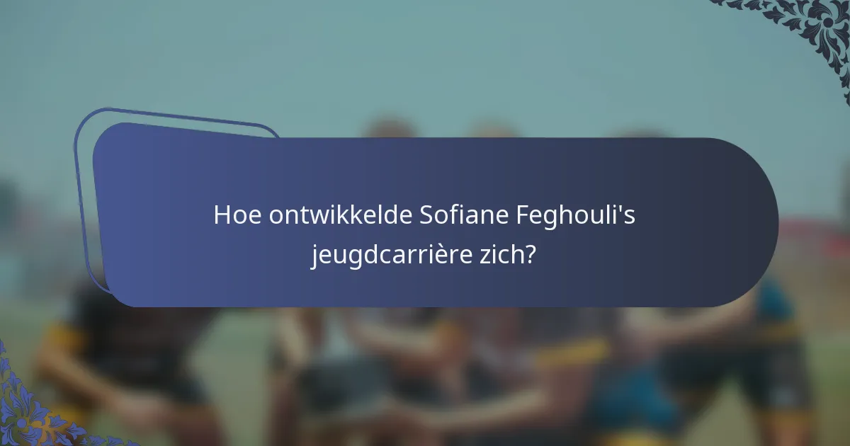 Hoe ontwikkelde Sofiane Feghouli's jeugdcarrière zich?