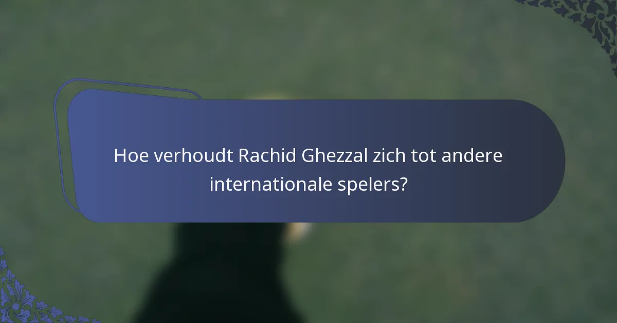 Hoe verhoudt Rachid Ghezzal zich tot andere internationale spelers?