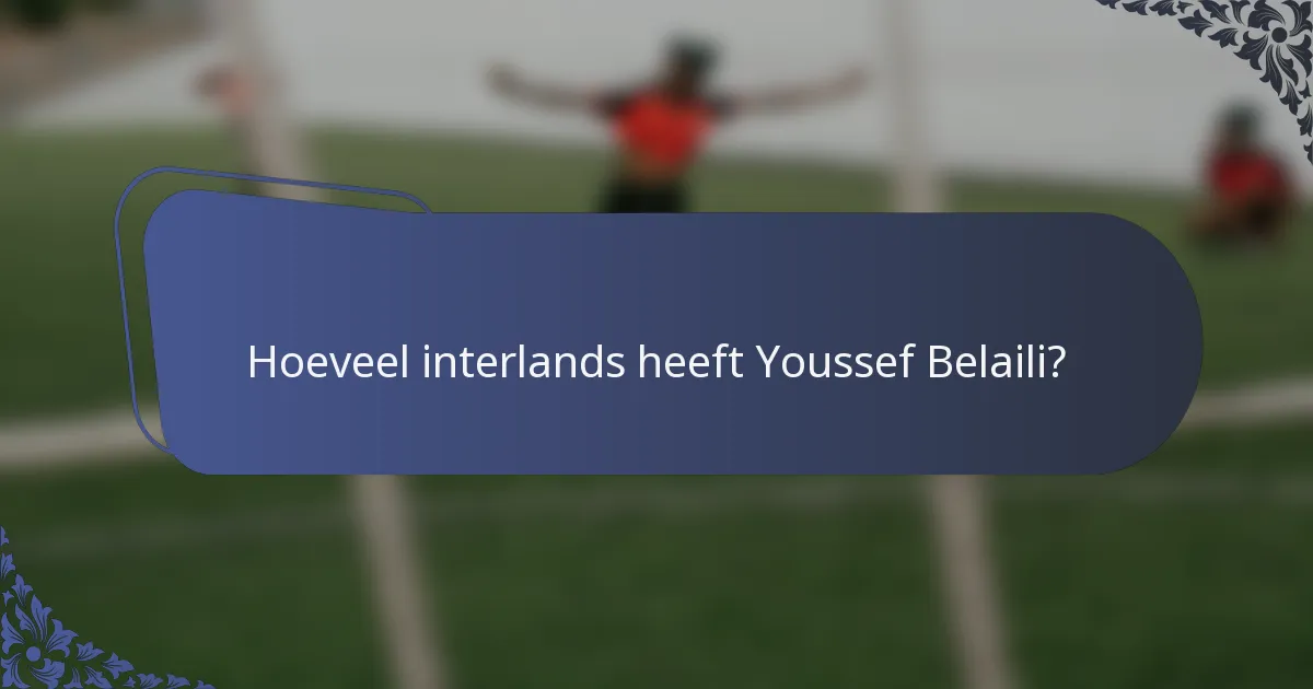 Hoeveel interlands heeft Youssef Belaili?