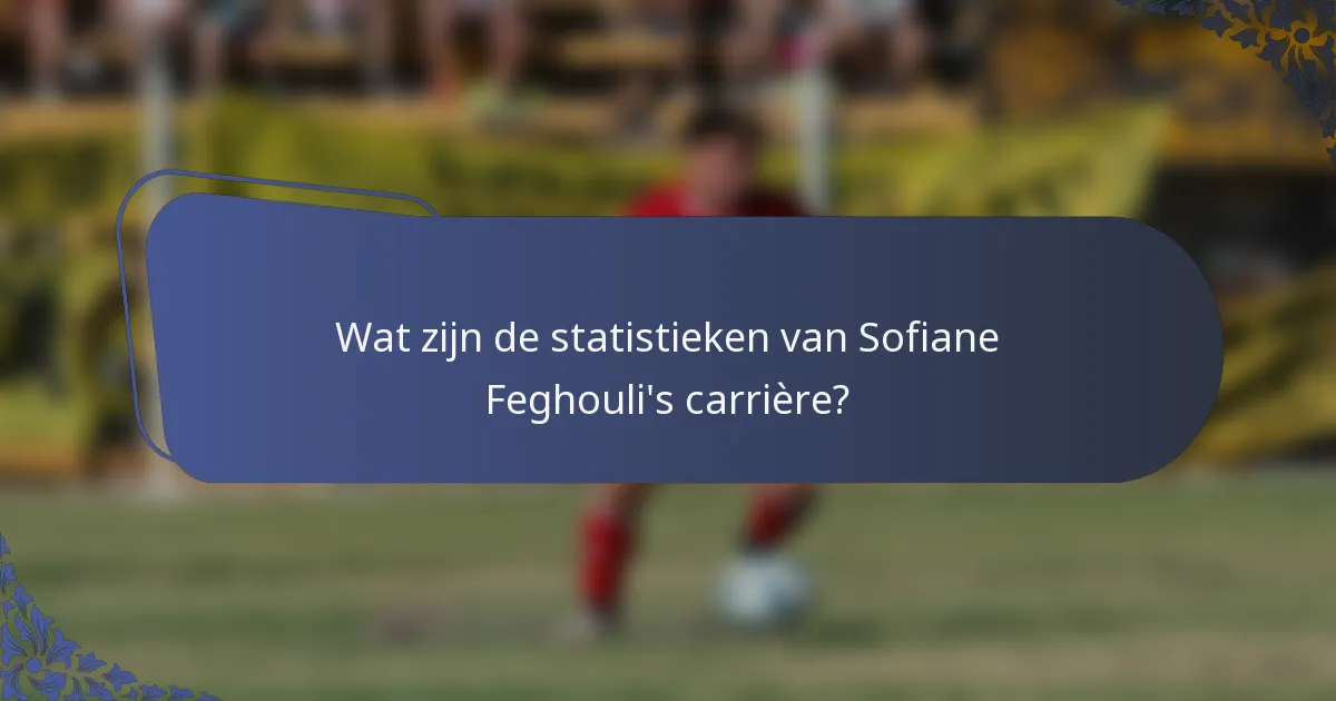 Wat zijn de statistieken van Sofiane Feghouli's carrière?