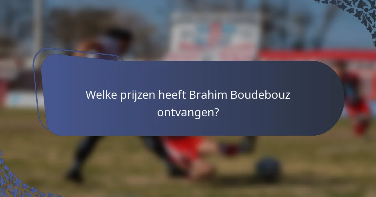 Welke prijzen heeft Brahim Boudebouz ontvangen?