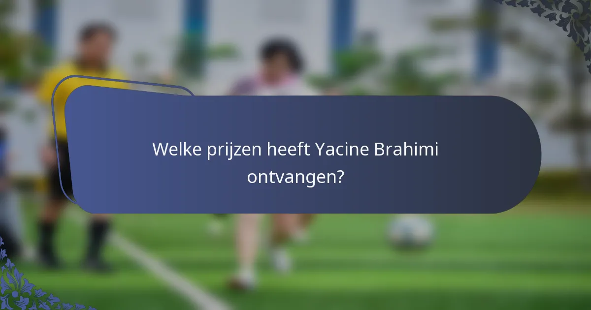 Welke prijzen heeft Yacine Brahimi ontvangen?